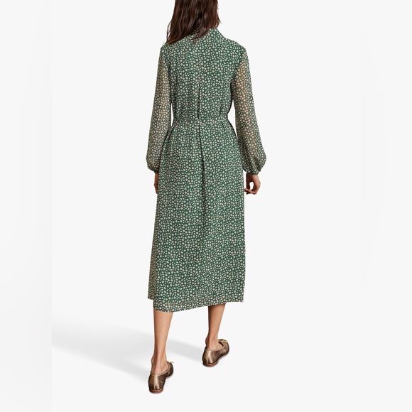 Boden Abigail Palm Leaf Floral Print Shirt Dress, Green - Picture 9 of 11